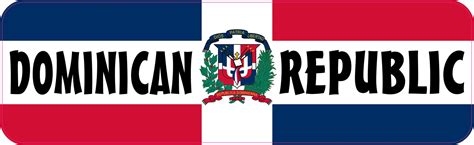 10in x 3in labeled dominican republic flag vinyl sticker
