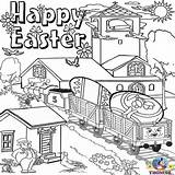 Easter Coloring Thomas Train Pages Kids Happy Printables Friends Worksheets Colouring Activities Fun Nursery Chick Preschool Tank James Games Bunny sketch template
