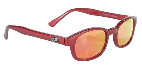 Mid Usa Motorcycle Parts Kd Sunglass Fire Red Frame Red Mirror Lens