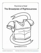 Breastplate Righteousness Coloring Pages God Printable Armor Kids Activity Lesson Pdf School Sunday Description Bible sketch template