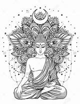 Buddha Mandala Malen sketch template