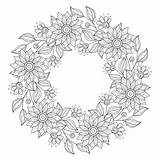 Coloring Wreath Flower Printable Raskraski Ot Uzory Jennifer Na sketch template