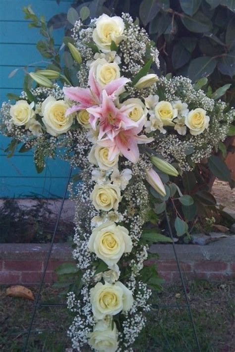 Single Rose Cross Sympathy Flowers I Made For Matai