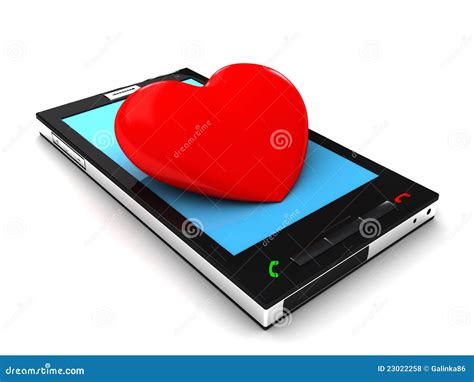 mobile phone  heart stock illustration illustration  togetherness