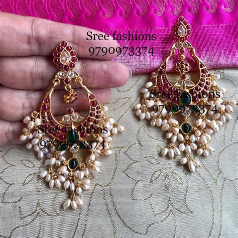 top antique stone earring designs for every ethnic outfit south india