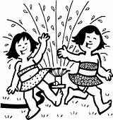 Sprinkler Coloring Pages Kids Playing Girls Kidprintables Return Main sketch template