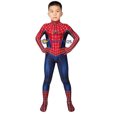 kids suit tobey maguire spider man  cosplay costume