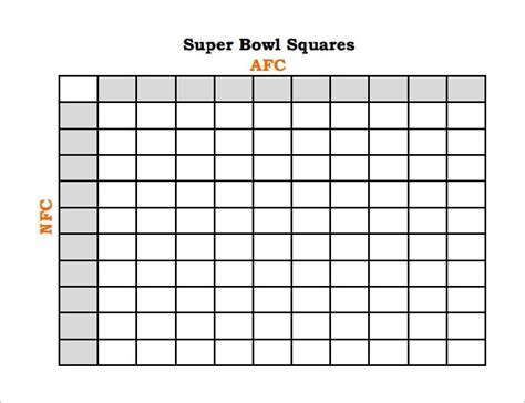 football squares template excel template business