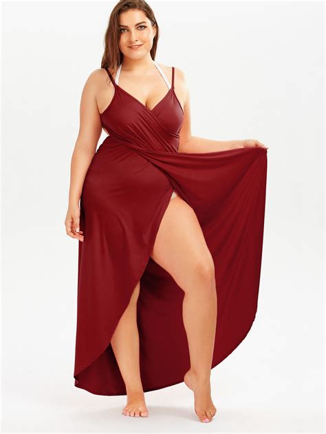 Buy Kenancy Plus Size Sexy Beach Wrap Cover Up Dress