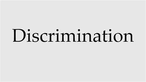 how to pronounce discrimination youtube