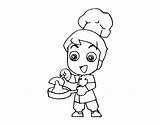 Chef Little Coloring Coloringcrew Cooks sketch template