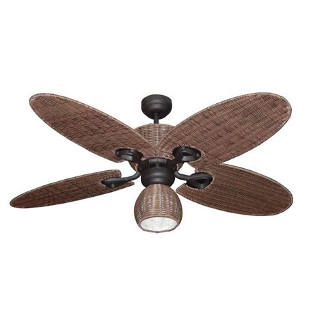 hamilton 52 palm leaf ceiling fan old bronze with light