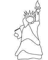 Liberty Statue Outline Coloring Drawing Pages Kids Clipart Color Print Kindergarten Cliparts Cartoon Directed Printable Getcolorings Getdrawings Library Colornimbus sketch template