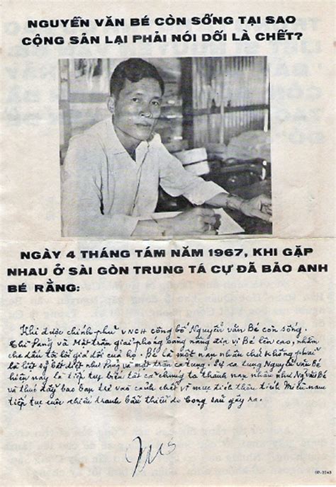 vietnamsaigon75 sự thật về liệt sĩ nguyễn văn bé hy sinh