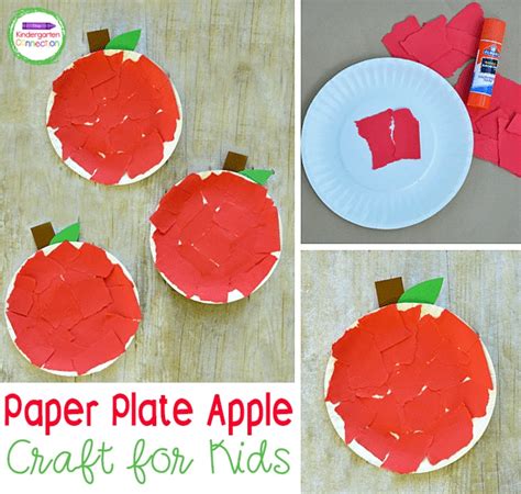 paper plate apple craft  kindergarten connection