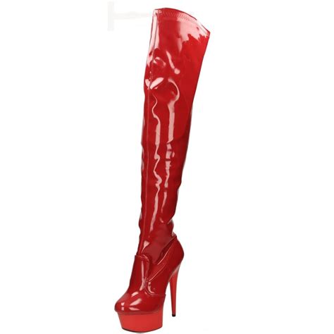 sexyca sexy red patent orange over knee thigh high heel stiletto