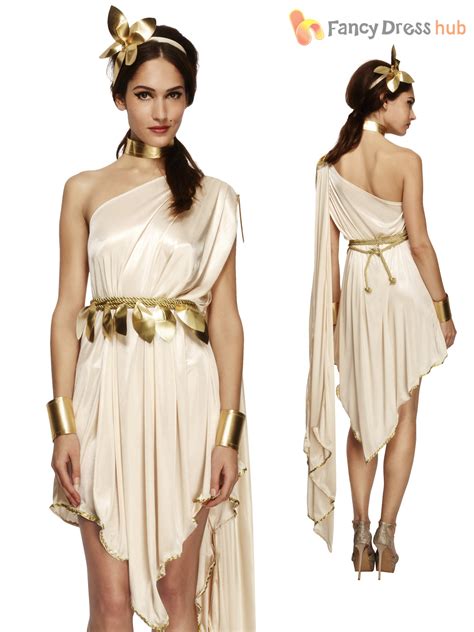 Ladies Fever Greek Roman Grecian Goddess Toga Fancy Dress Costume