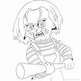 Chucky Coloring Xcolorings Eyball Lineart sketch template