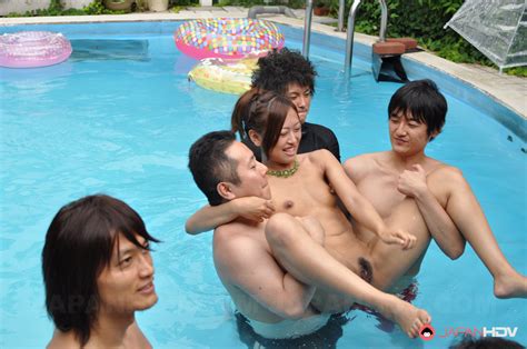 amazing and sexy japanese pool party