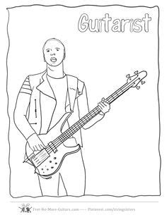guitar coloring pages ideas  activities  kids