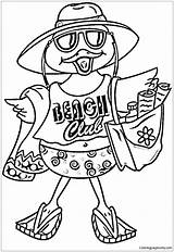 Beach Coloring Pages Bird Costume Color Printable Print Flip Flops Adults Categories sketch template