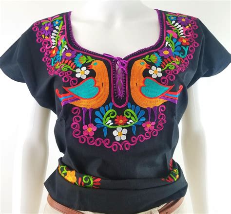 Embroidered Mexican Blouse Floral Embroidered Blouse Etsy Mexican