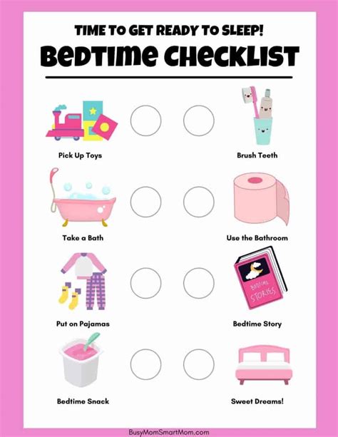 printable toddler bedtime routine chart printable form