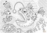 Coloring Anglerfish Pages Printable Fish Sea Deep Supercoloring Angler Dot Under Drawing sketch template
