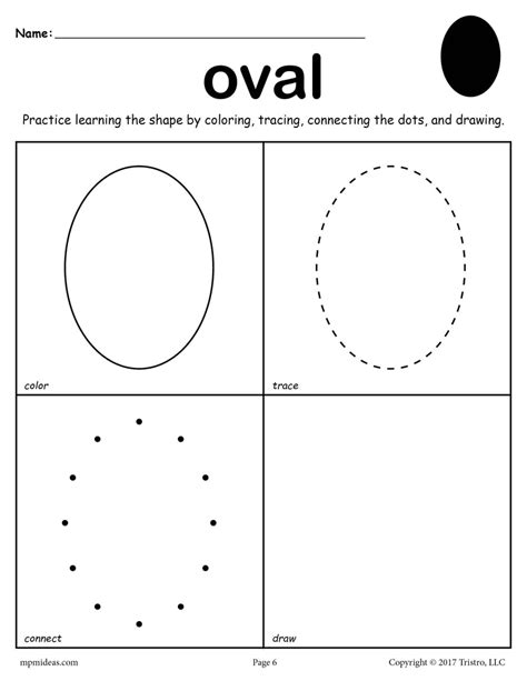 oval worksheet color trace connect draw supplyme