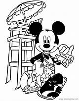 Mickey Coloring Lifeguard Pages Mouse Disneyclips Occupations sketch template