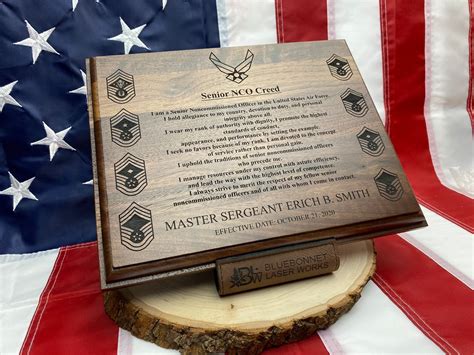 air force senior nco creed leatherette plaque induction etsy