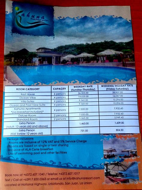 budget traveller philippines room rates kahuna beach resort