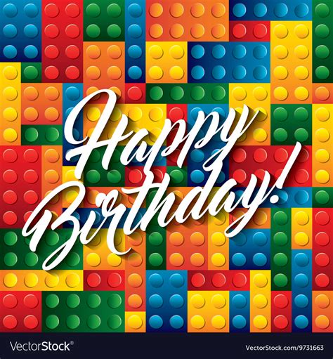 lego pieces icon happy birthday design royalty  vector