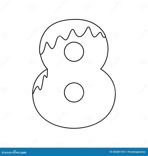 coloring page  number   kids stock vector illustration