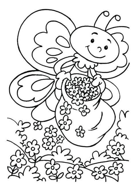 coloring pages happy spring coloring pages