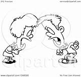 Cartoon Girl Yelling Boy Outline Having Match Clip Royalty Illustration Toonaday Rf Clipart Ron Leishman sketch template