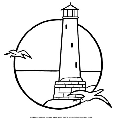 lighthouse coloring page color  bible
