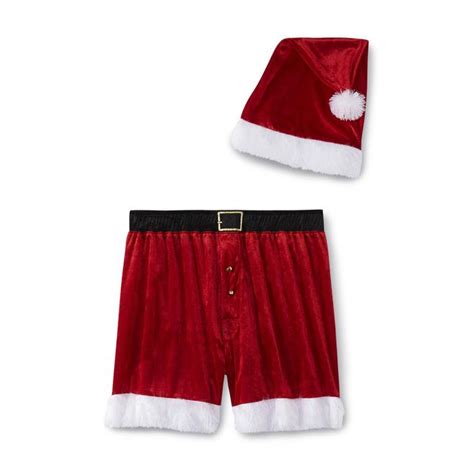 Joe Boxer Men S Christmas Boxers And Santa Claus Hat
