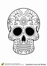 Squelette Sugar Moustache Un Skull Colorier Coloriage Coloring Sucre Du Avec Tête Et Halloween Mexique Une Petite Skulls Hugolescargot Dessin sketch template