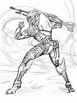 Mass Effect Coloring Pages Turian Template sketch template