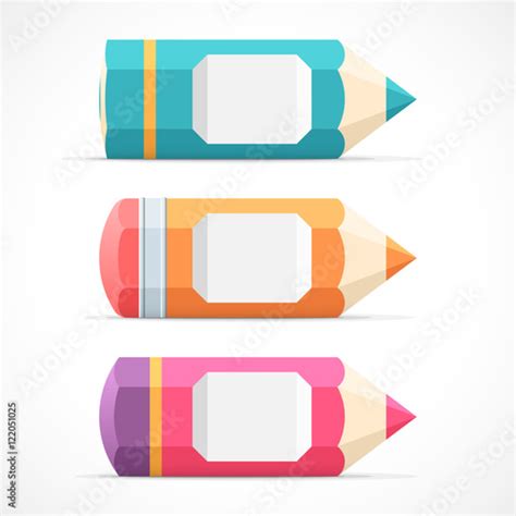 set  colorful pencil banners stock image  royalty  vector
