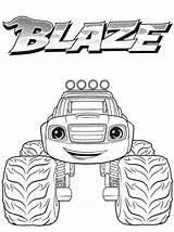 Blaze Coloring Pages Monster Machines Kids sketch template