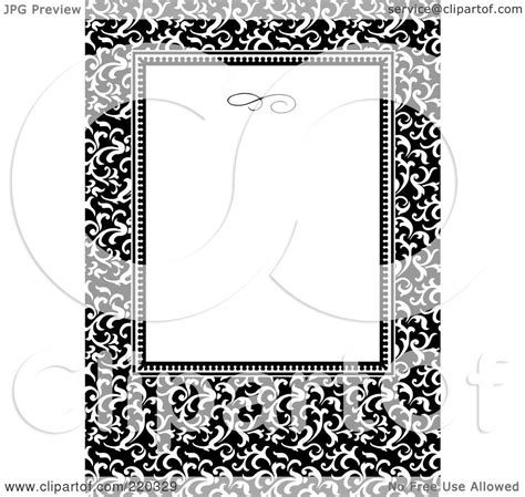royalty  rf clipart illustration   formal floral invitation