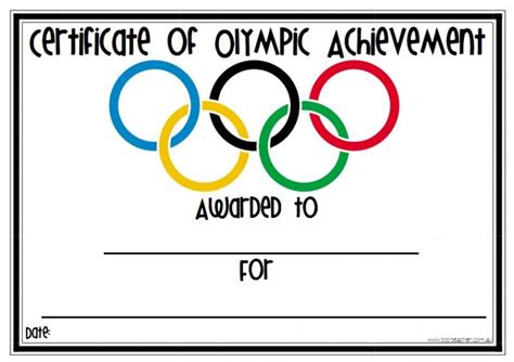 certificate templates  printable olympic certificates celebrate