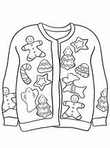 Sweater Christmas Coloring Ugly Pages Kersttrui Kerst Foute Kleurplaten Sweaters Fun Kids Votes Popular Zo sketch template