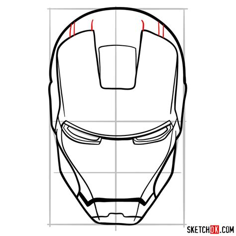 draw  iron man mask sketchok easy drawing guides