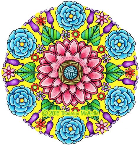 flower mandalas coloring book  thaneeya mcardle thaneeyacom
