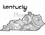 Kentucky Colouring Map sketch template