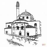 Coloring Mosque Hagia Sophia Pages Drawing Pagoda Chinese Masjid Gif sketch template