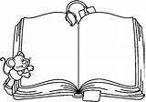 Book Pages Coloring Colouring Open Library Clipart Pic sketch template